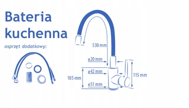 Змішувач для кухні стійкий Estiva Onda, сірий
