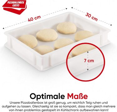 3x Pizza Ball Box, Flavor + 1 Lid, 40x30x7 cm | Proofing Box, Dough Container for Pizza Dough. Dough Box for 6 Pizza Balls, Pizza Dough Container (3x Gusto Box + 1x Lid)