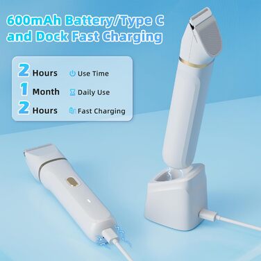 Електричний жіночий тример 5-в-1: для тіла, обличчя, інтимної зони. Вологостійкий (IPX7), USB-C зарядка