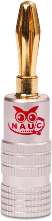 Бананові роз'єми NAUC High End 28x (14 пар) 24K позолочені, для кабелю до 6 мм², чорні та червоні, з'ємні/припаювані