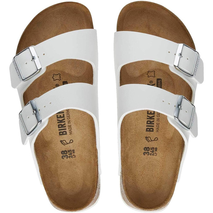 Босоніжки Birkenstock Arizona Birko-Flor білі, 36 EU (вузькі) - оригінальні німецькі шльопанці