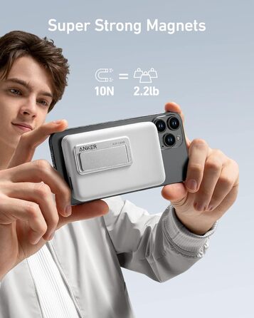 Anker Power Bank 10000mAh Магнітний, бездротовий, для iPhone 13/12 (білий)