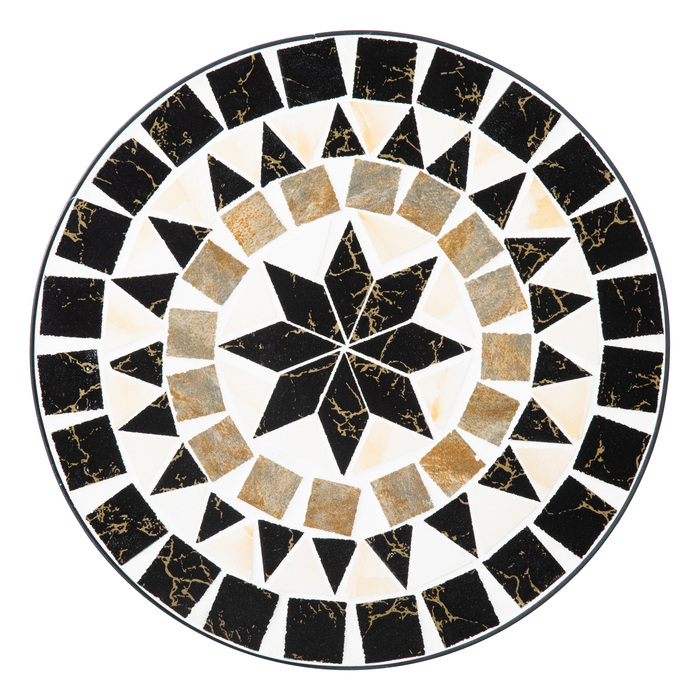 Підставка для рослин Outsunny складна кругла Ø36x67cm з каменю мозаїки для балкона, саду, всередині та зовні, багатокольорова
