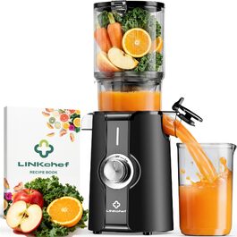 Шнекова соковижималка LINKChef 200W для овочів та фруктів, чорна