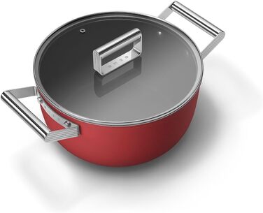 Електричний чайник Smeg KLF05CREU, 0.8 л, червоний, нержавіюча сталь, з автовимкненням
