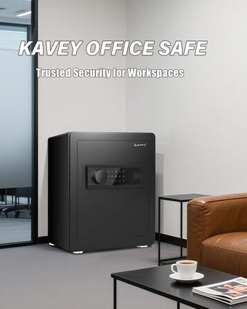 Сейф Kavey Safe Tresor 50L з цифровим замком, подвійним сигналом тривоги та LED-підсвіткою