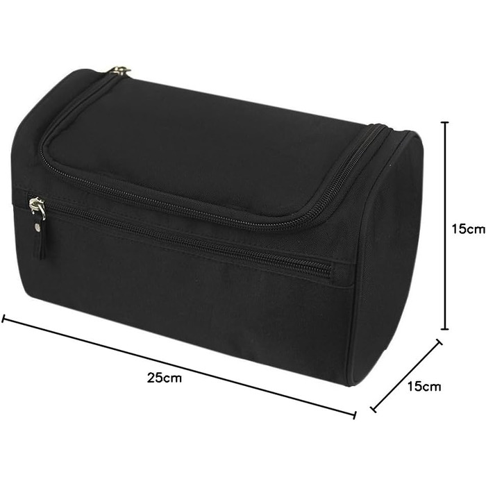Чоловіча та жіноча косметичка для подорожей з петлею для підвішування. Чорна косметичка-органайзер для гігієнічних засобів.