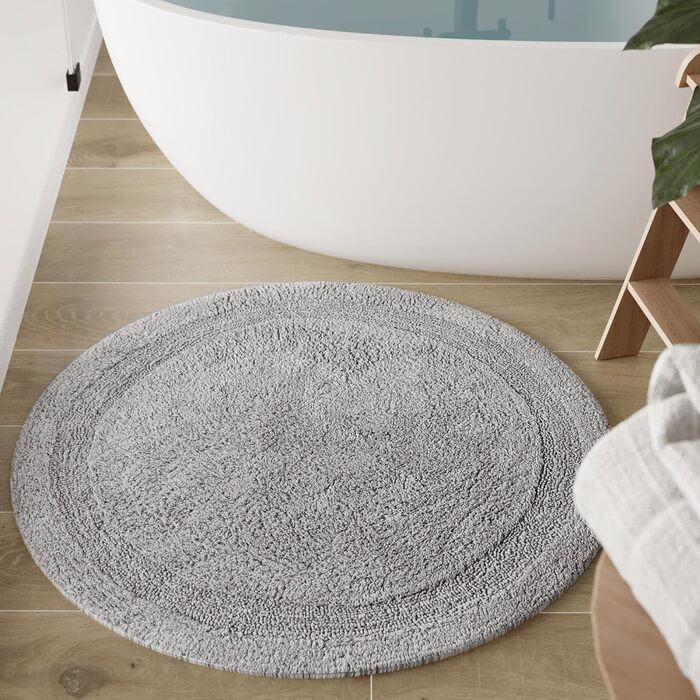 Килимок для ванної кімнати Wecon Home Hilda, бежевий, 55x65 см, з антиковзким покриттям, сертифікат Oeko-TEX Standard 100, можна прати в машині