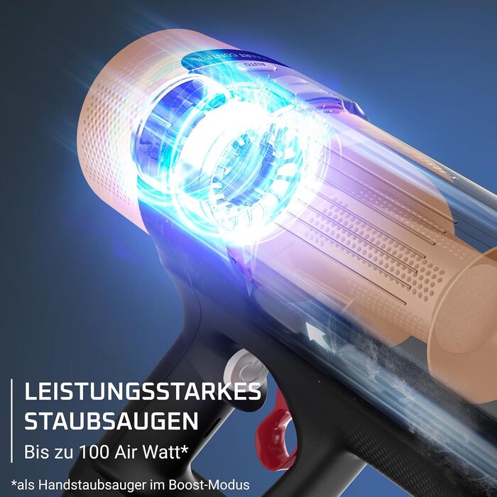 Акумуляторний вертикальний пилосос Rowenta X-Force Flex 9.60 Complete RH2099WO (Apricot) з LED-підсвіткою та набором насадок, 100 AW