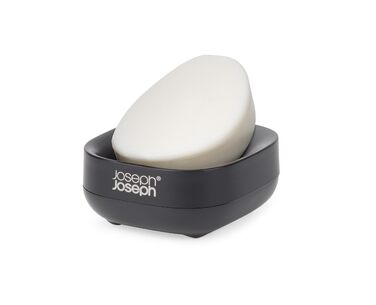 Тримач для мила Joseph Joseph Bathroom Slim компактна мильниця з протиковзаючим дном, білий/сталь (чорний)