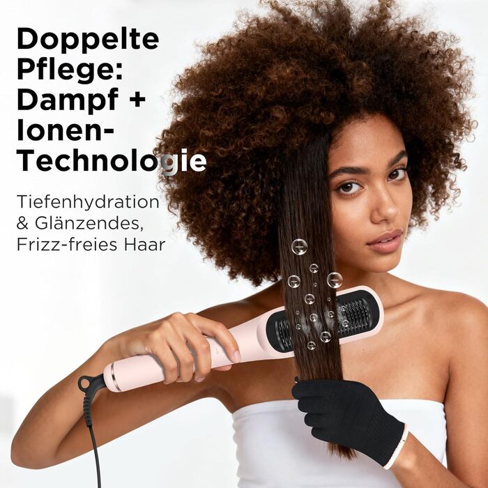 Випрямляч для волосся PARWIN PRO BEAUTY 3-в-1 з парою, LED-дисплеєм та іонізацією, рожевий