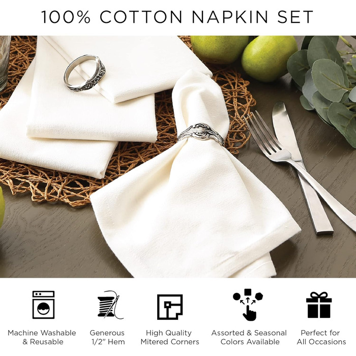 DII Zig Dobby Tabletop Collection, white cotton background with decorative stripes napkin set, blue (French Blue), 20