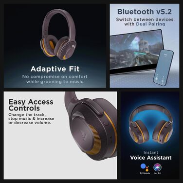 Boat Rockerz 425 Бездротові навушники Bluetooth з мікрофоном, 25 годин роботи, Dual Pairing, Orange