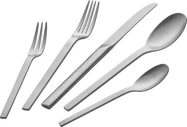 ZWILLING 1027162 Minimal Cutlery Set, 68-Piece, for 12 People, 18/10 Stainless Steel, Vintage-Style Dinner Cutlery, Hammered, Dishwasher-Safe, Silver