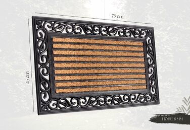 Килимок Hanse Home кокосовий для дому та вулиці 45x75 см, антиковзкий, вологостійкий, для входу, тераси