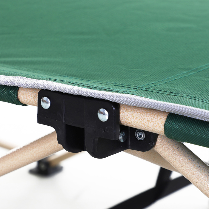 Outsunny Folding Cot with Storage Bag, Foldable Camping Bed, Camping Lounger, Includes Carry Bag, Steel Oxford Fabric, Green, 190 x 68 x 52 cm | Aosom