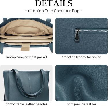 Сумка жіноча шкіряна befen Shopper для ноутбука 14