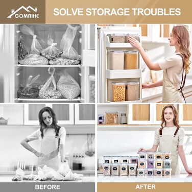 Набір контейнерів для зберігання GoMaihe (25 шт.) - герметичні бокси для продуктів, чорні