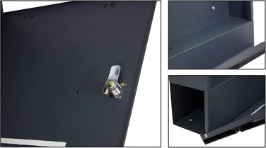 Поштовий ящик настінний дизайнерський антрацит RAL 7016 з газетницею, захищений від погодних умов, порошкове покриття