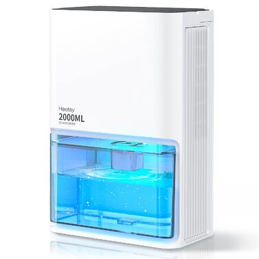 Електричний осушувач повітря тихий Pro-2000ml, 2000 мл, до 650 мл/день, для спальні, ванної кімнати, дому, білий