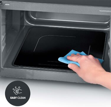 Мікрохвильова піч Severin 3-в-1 з грилем та конвекцією до 200°C, 25L, чорна, з антипригарним покриттям, MW 7752