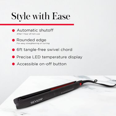 Revlon SmoothStay 25mm Coconut Oil Infused Flat Iron with Travel Pouch - RVST2211P