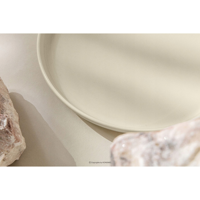 Обідній сервіз Konsimo Victo, бежевий глянцевий, набір тарілок на 6 осіб (12 предметів)