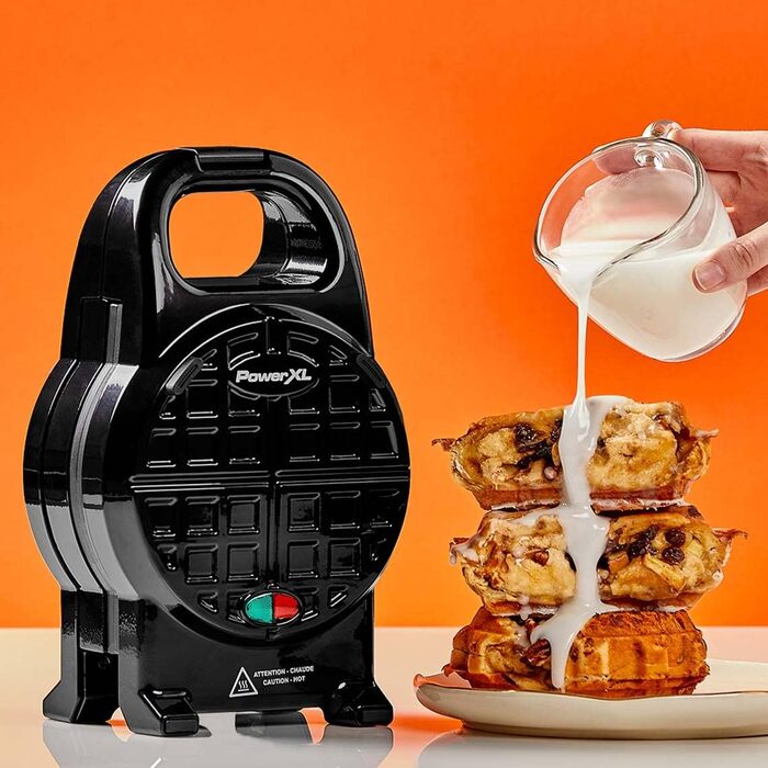Електрична вафельниця PowerXL Waffle Star 13 см з антипригарним покриттям, для солодких та солоних вафель, овочевих, шоколадних, піца-вафель