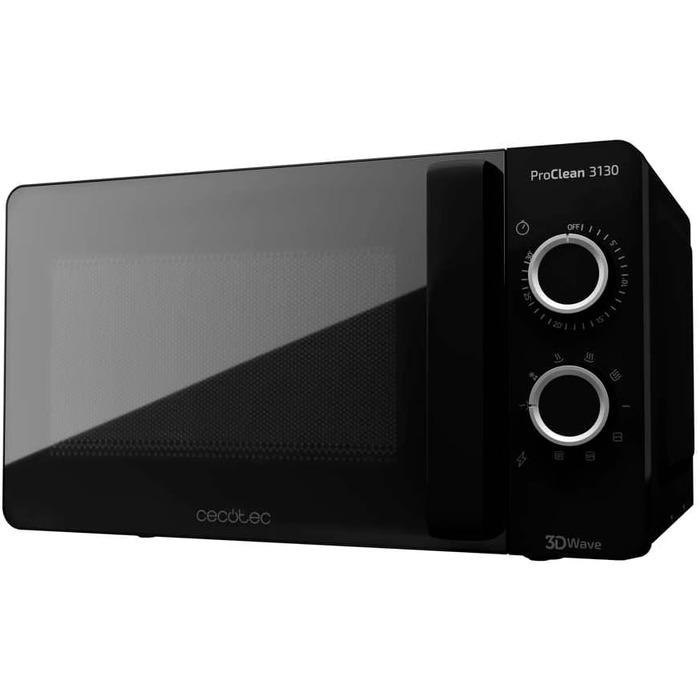 Мікрохвильова піч Cecotec Pro Clean 3130 з кварцовим грилем, 20 л, чорний колір