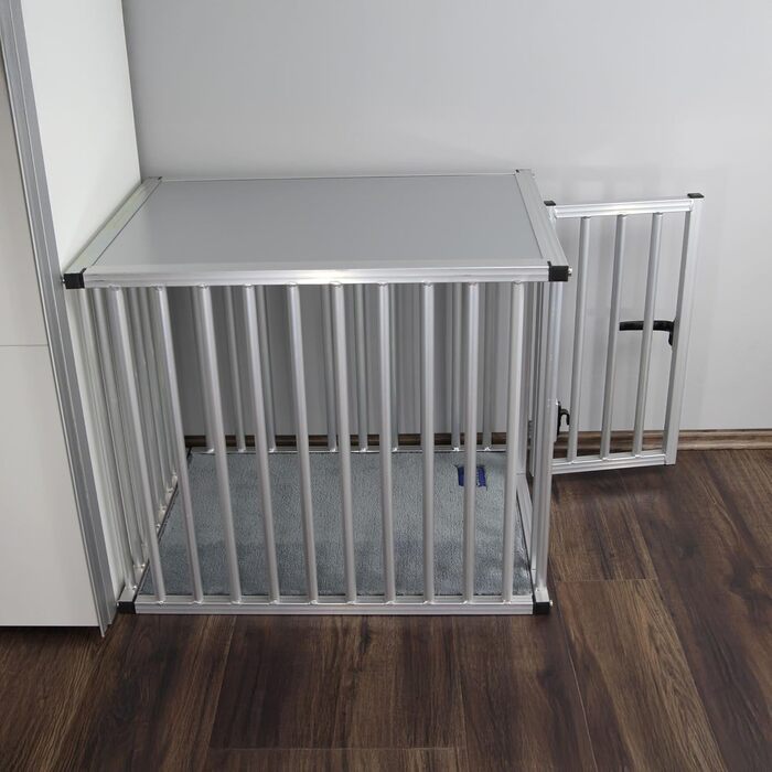 Callieway® ALU DOGBOX: Алюмінієва переноска для собак, XLarge та L розміри, для дому та офісу