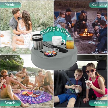 Sofa-Buddy Practical Couch Cup Holder, Couch Coaster, Sofa Cup Holder - The perfect couch accessory (Big-Leather-Grey)