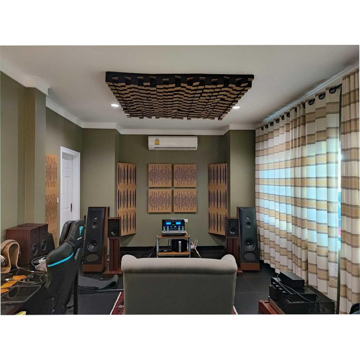 Набір акустичних диффузорів 2D для звукоізоляції та поглинання шуму, 50 x 50 см, колір Sonoma SIRIUS (150мм), 2 шт.