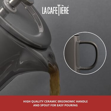 Френч-прес La Cafetière Barcelona 850 мл, керамічний, сірий