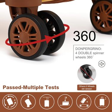 Валіза KONO з ABS-пластику, 67 x 44 x 27 см, з TSA-замком, 4-SET (блакитний/жовтий)