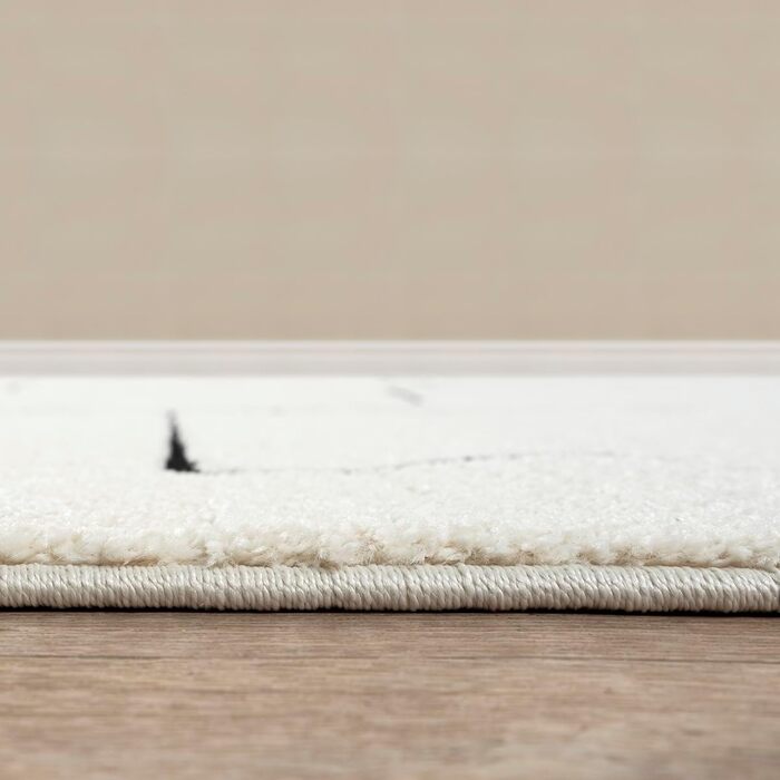 Килим Everest - сучасний короткий ворс для вітальні та спальні з ефектом висоти-низькості, 3D ефект, висока щільність ворсу та приємна м'якість, абстрактний дизайн, кремовий колір (80 x 150 см)