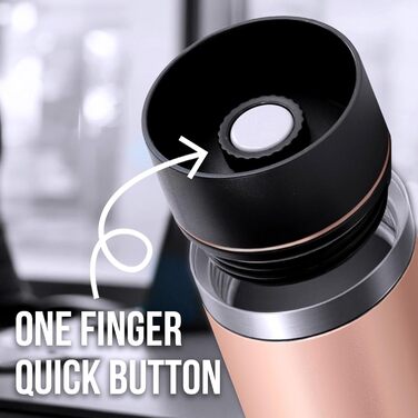 Термокружка Tavialo 460 мл, пудрово-рожевий колір, нержавіюча сталь, ізольована, для напоїв