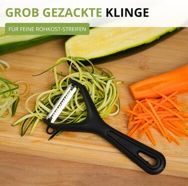 Овочечистка Westmark Julienne Gentle Schwarz - для тонкої нарізки овочів, супів та воку, для правшів та лівшів, нержавіюча сталь