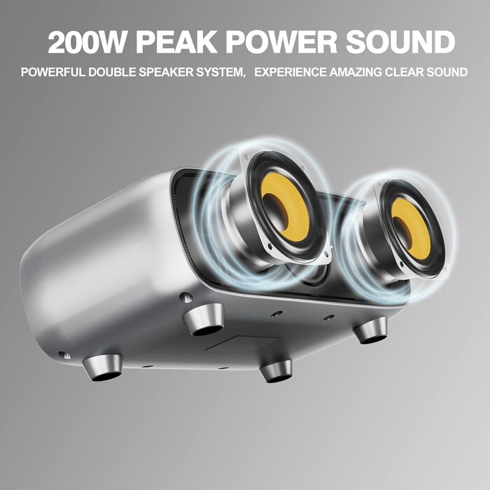 Караоке машина DLARA з Bluetooth, 2 UHF мікрофони та підтримка USB/TF карт, портативна для дорослих та дітей, PA-система, блакитна (сірий про)