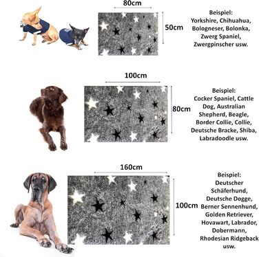 Килимок для собак Elropet Premium 30mm, антиковзаючий, для маленьких та великих собак, Vet Bed, розмір S (80x50 см), сірий зірки