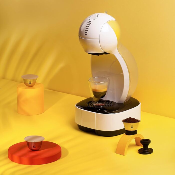 Madam - Refillable and reusable capsule, compatible with Dolce Gusto. Stainless steel and food-grade silicone. 100% Made in Italy. Pack of 2 coffee pads