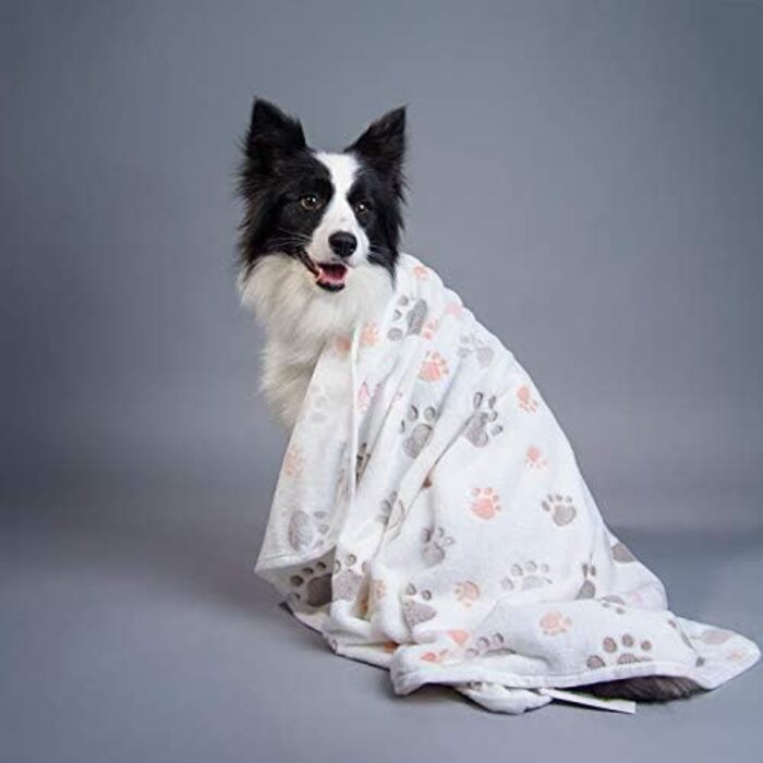 ALLISANDRO® Тепла та м'яка ковдра для домашніх тварин: ковдра для собак та котів з флісу, 200x150 см, бежева