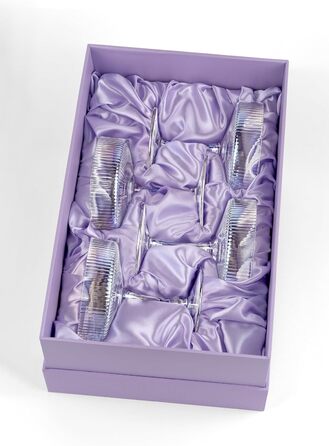 Набір келихів GLASSIQUE CADEAU Vintage Art Deco: 4 шт., 200 мл. Келихи для шампанського, мартіні, дайкірі, коктейлів. Кристал, іризуючий ефект