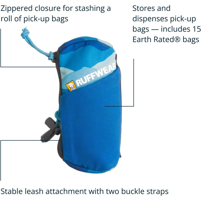 RUFFWEAR Stash Pouch Mini - компактний диспенсер для пакетів для вигулу собак, 12 x 5.7 см (Coastal Mountains)
