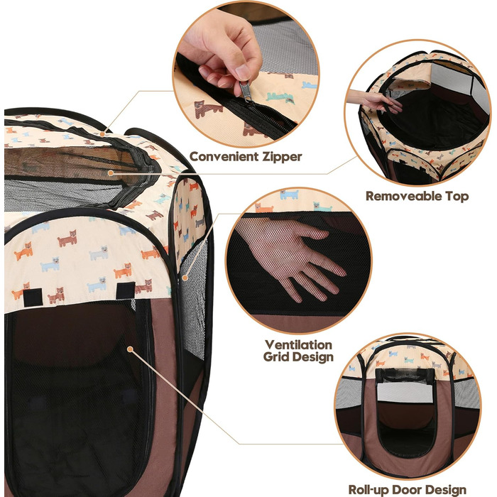 Транспортувальний рюкзак для тварин, рюкзак-переноска для собак та котів, дихаючий, портативний, коричневий (S, для собак)
