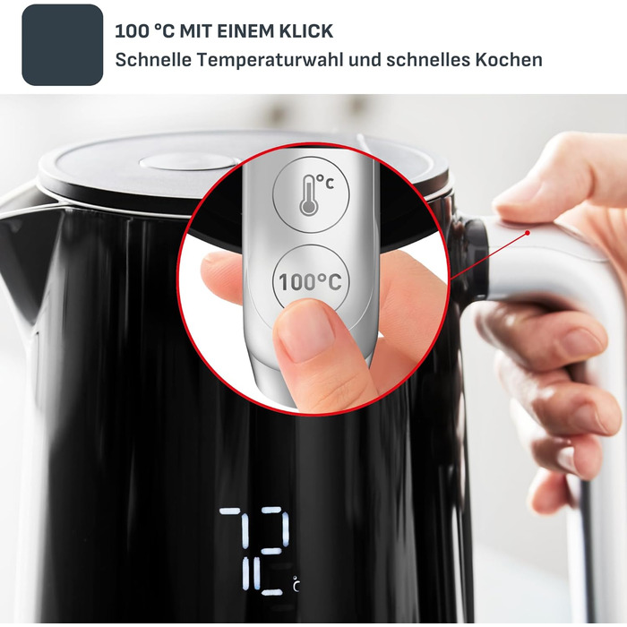 Електричний чайник Tefal Smart’n Light з регулятором температури та функцією підігріву, LED-дисплеєм, швидким нагріванням