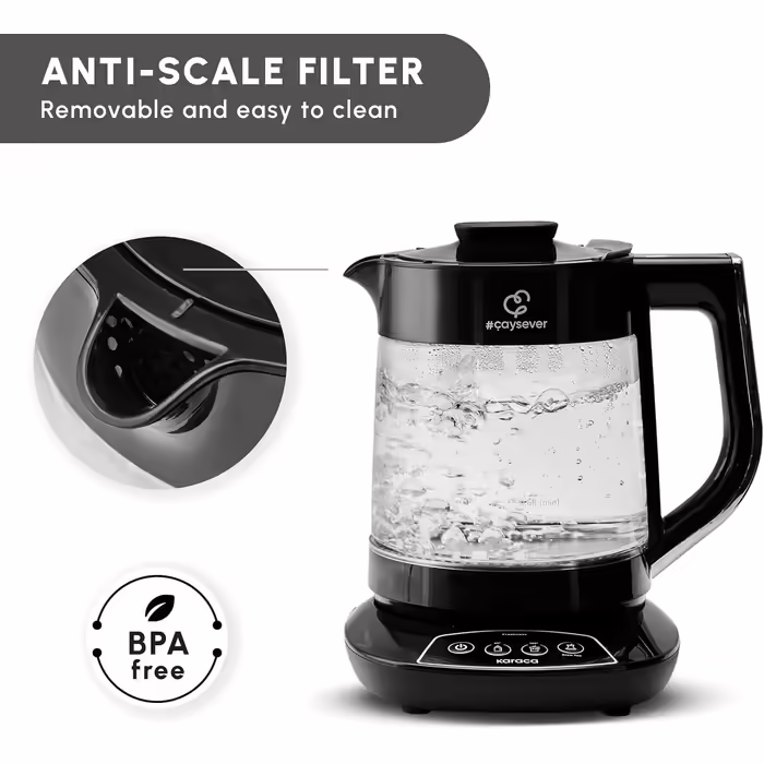 Karaca Dora Teapot, 4.5 L Kettle, 1.8 L Water Boiler, suitable for gas and electric cooktops, teapot, Turkish teapot (caydanlik), and teapot set, Teapot (not induction), (Single Size, Chrome)