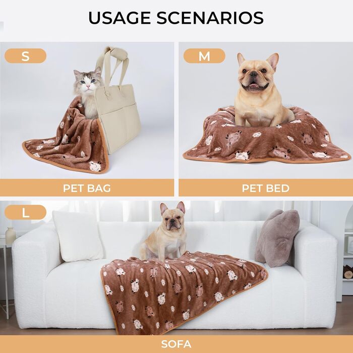 М'яка ковдра для собак та котів Luciphia: тепла флісова ковдра 3 шт. 104*76 см (60*40 см, вівчина)