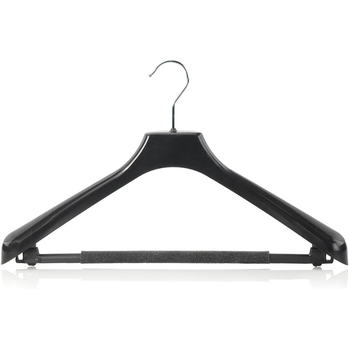 Пластикові вішалки для одягу Hangerworld, 10 шт, 42 см, чорні, з нековзною перекладиною та пінкою