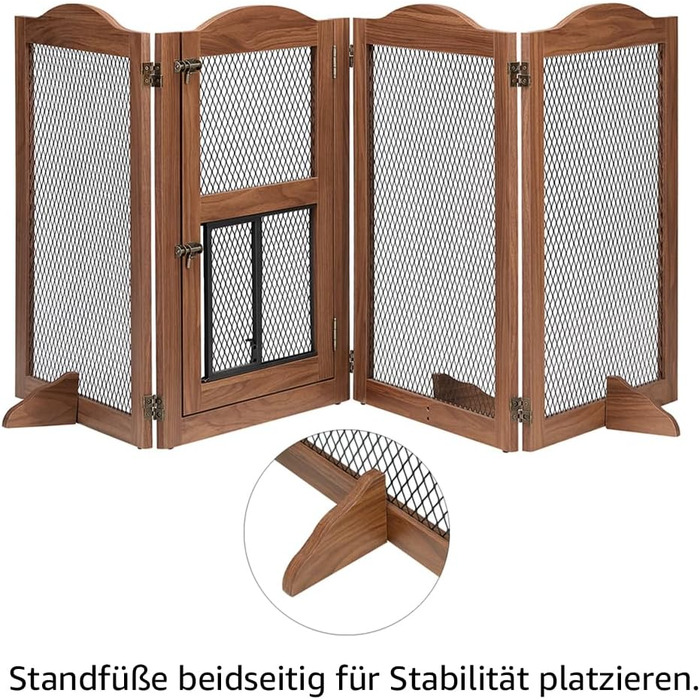 Захисний бар'єр для каміну Unipaws, огорожа для собак, перегородка, 6 панелей, без свердління, білий (коричневий)