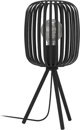 Настільна лампа EGLO Romazzina на штативі, чорна металева, E27, для спальні та вітальні